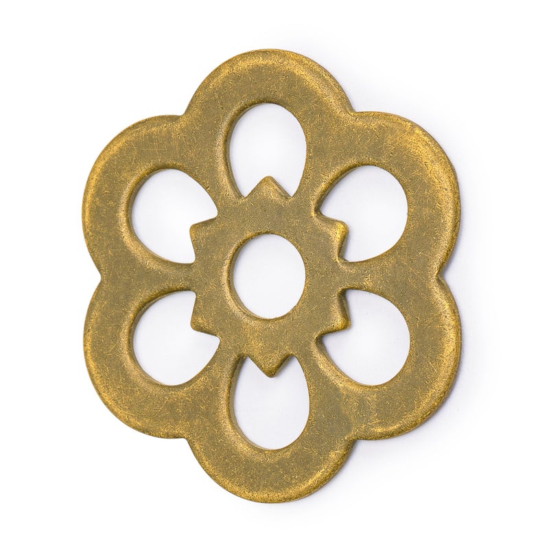 Hardware Philosophy Clover Brass Backplate Washers 1.3 Inches - Set of 10 - Architectural, Interior Design, Doors, Furniture Cabinet Customization Hardware - Image 3